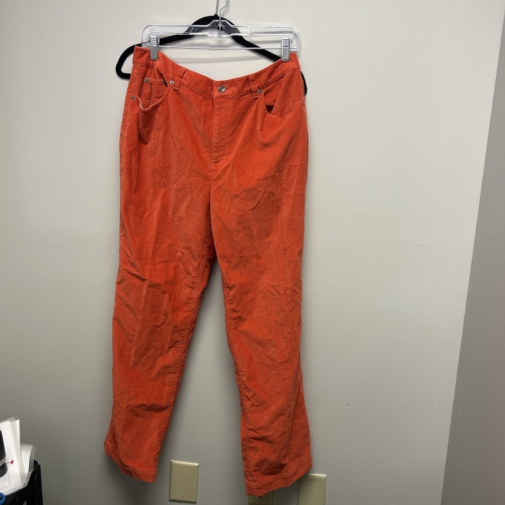 Preowned Women's Talbots Size 14 Flannel Pants  98% Cotton 2 Spandex Orange